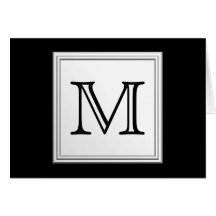 Utskrivaven beställnings- Monogram. Svart och blek Kort