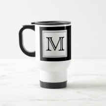 Utskrivaven beställnings- Monogram. Svart och blek Mugg
