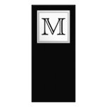 Utskrivaven beställnings- Monogram. Svart och blek Anpassade Ställkort