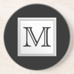 Utskrivaven beställnings- Monogram. Svart och blek Dryck Underlägg