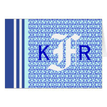 Utsmyckad anpassningsbar Notecard för Monogrambrev Hälsningskort