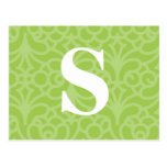 Utsmyckad blom- Monogram - brev S Vykort
