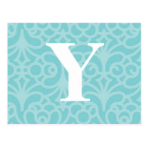 Utsmyckad blom- Monogram - brev Y Vykort