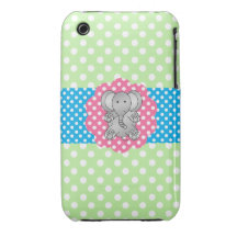 Utsmyckad elefantpolka dots iPhone 3 Case-Mate fodraler