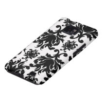 utsmyckad formell svart vitdamast samsung galaxy s2 fodral