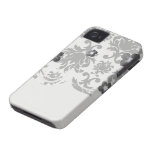 utsmyckad formell svart vitdamast iPhone 4 cover