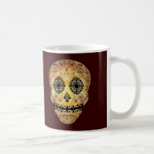 Utsmyckad sockerskalle kaffe muggar