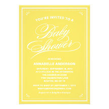 Utsmyckade baby showerinbjudningar