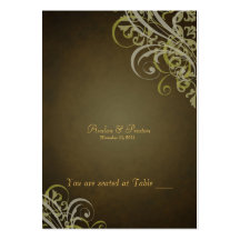 Utsökt barockbruntrulla Placecard Visit Kort