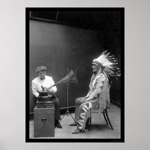 Uttrycka inspelning av en Blackfoot indier 1909 Posters