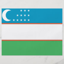 Uzbekistan flagga personliga flygblad