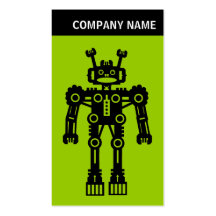V-titelrad - foto - robot - grönt visit kort