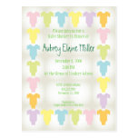 Vadderade baby showerinbjudningar vykort