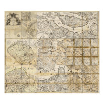 Väggen kartlägger kartan av Själland Danmark 1655 