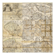 Väggen kartlägger kartan av Själland Danmark 1655  Kort För Inbjudningar