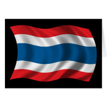 Vågigt den Thailand flagga Hälsningskort