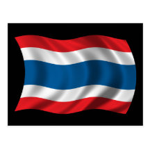 Vågigt den Thailand flagga Vykort