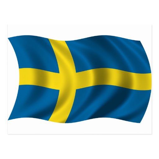 Vågigt sverigeflagga vykort