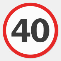 Vägmärke Forty Runda Klistermärken