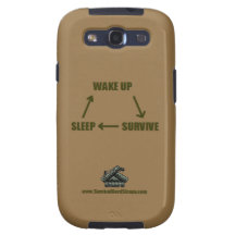 Vakna upp/överleva/sömn - Vibefodral för galax S3 Samsung Galaxy S3 Fodral