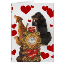 Valentin 2 för hundfotovintage hälsningskort