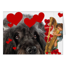 Valentin 7 för hundfotovintage hälsnings kort