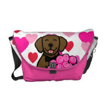 Valentin för ro för chokladLabrador tecknad Messenger Bag