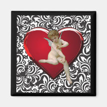 ValentinCupid i svart magnet! Magnet För Kylskåp