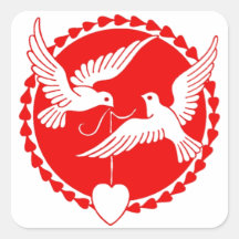 VALENTINDUVA FYRKANTIGA KLISTERMÄRKEN