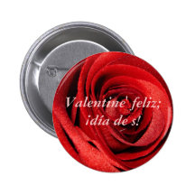 Valentine feliz; ¡ día de s! (Spansk hälsning) Knapp Med Nål