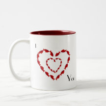 Valentinen älskar jag dig kaffe muggar