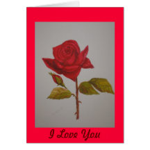 Valentines daykortröd ros, räcker målat