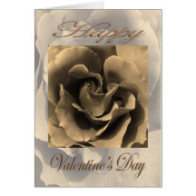 Valentines daySepia steg Hälsningskort