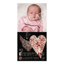 ValentinesFleur hjärta Photocard. Anpassade Foto Kort