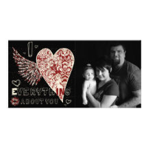 ValentinesFleur hjärta Photocard Anpassade Foto Kort