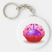 Valentinnyckelpigamuffin Keychain Nyckelring