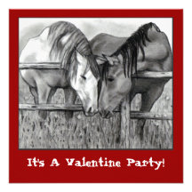 VALENTINPARTYINBJUDAN: HÄSTAR SOM NUZZLING