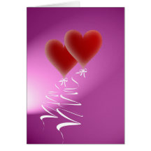 Valentinstag 2 Herzen Grusskarte