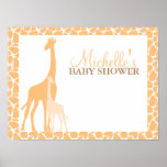 Välkomnandet för mamma- och babygiraffbaby shower  posters