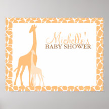 Välkomnandet för mamma- och babygiraffbaby shower  posters