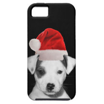 Valp för jackRussell Terrier i en Santa hatt iPhone 5 Case-Mate Fodraler