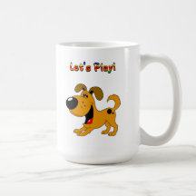 Valp inbjudan att leka! kaffe kopp