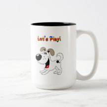 Valp inbjudan att leka! kaffe muggar