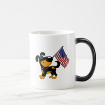 Valp med flagga kaffe mugg