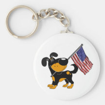 Valp med flagga nyckel ring