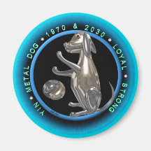 Valxarts 1970 2030 Sagittarius för MetalDog zodiac Magnet För Kylskåp