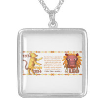 Valxarts WoodTiger zodiac 1974 födda Leo Skräddarsydda Halsband