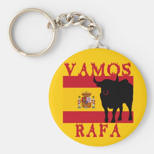 Vamos Rafa med flagga av Spanien Nyckel Ring