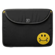 Vampire smiley face with fangs sleeve for MacBook pro