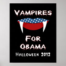 Vampyrer för Obama den roliga Halloween affischen